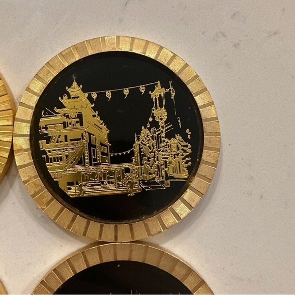 Vintage 1975 Awards Conference San Francisco Diamond Cut Embossed Coasters - Picture 4 of 7